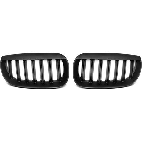 Paire de grilles de calandre BMW X3 E83 de 2004 a 2006 noir Mat-27318082 (1/2)