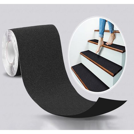 Bande Antidérapante Adhésive pour Escaliers, Friction, Abrasif pour les Sécurité, Escabeau, Intérieur, Extérieur, Haute Traction, 15CM x 5M, Noir, (1/5)