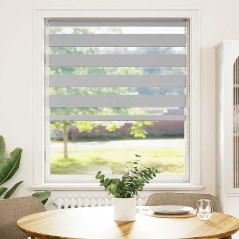 Maison Exclusive - Store zèbre gris clair largeur du tissu 110,9 cm polyester