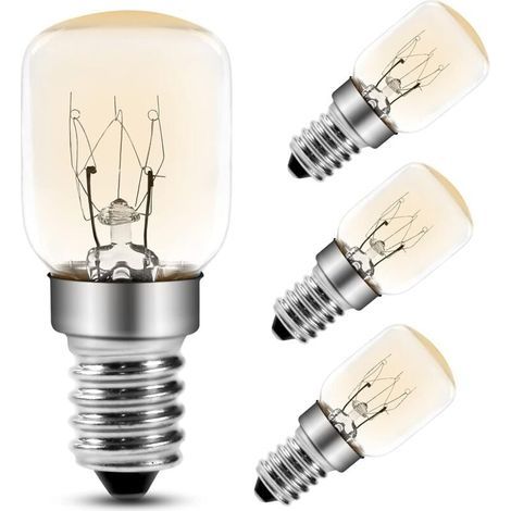 4er-Pack E14-Glühbirnen (25 W) für Backöfen, Mikrowellen und Salzkristalllampen, 300 °C, 2700 K warmweiß, dimmbar (1/4)