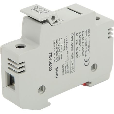 1P 32A Sicherungshalter, flammhemmender PC-Sockel, 1000VDC, für Photovoltaikanlagen, kompaktes Gehäuse, zuverlässiger Schutz. (1/5)