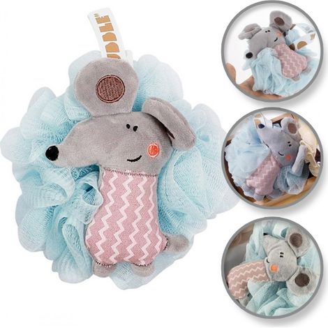 Esponja de baño húmeda Ecarla de 15 cm, azul GB15N (1/5)