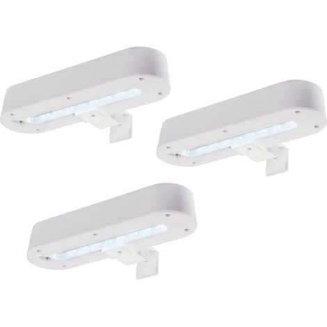Lot de 3 Lampes Solaires LED pour Éclairage Extérieur et Balisage de Jardin Blanc - PANGIVO (1/3)