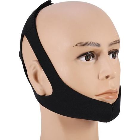 ARAMOX outil d\'aide au sommeil Masque de sommeil Triangle Anti-ronflement bandeau ceinture de ronflement arrêt de ronflement sangle (1/4)