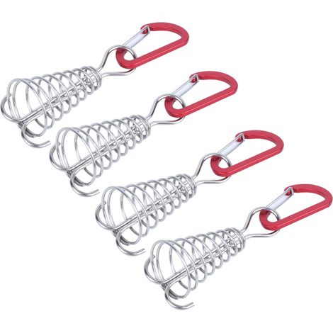 Clou à ressort en acier inoxydable pour tente de camping extérieure, boucle pour corde de vent, accessoires de palette (1/5)