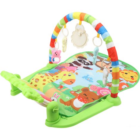 Tapis d'éveil musical pour bébé, alimenté par piles, avec piano intégré, vert. (1/5)