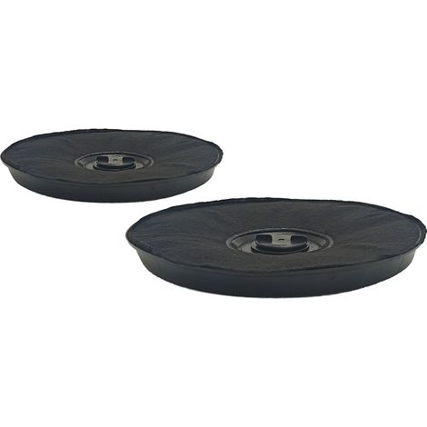 2er Set Aktivkohlefilter für Dunstabzugshauben von BOSCH, rund ca. 23 x 2 cm mit mittiger Verschraubung - DHU665C, DHU654D, etc.