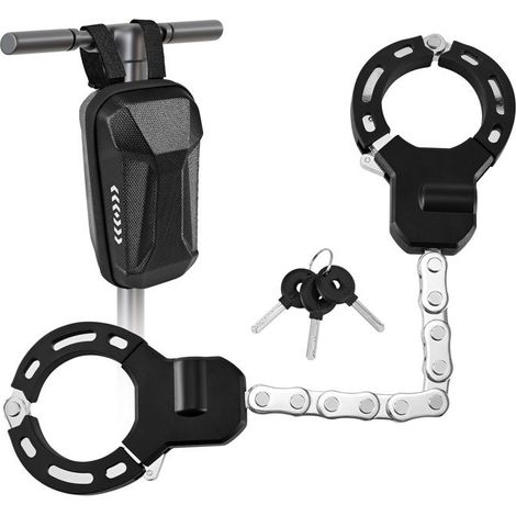 Antivol - TTLIFE - Chane de sécurité - Acier trempé - Sac de rangement - 56 cm de longueur (1/4)