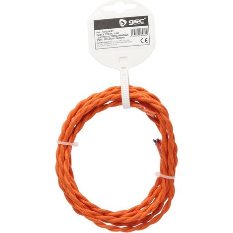 Cavo tessile 2.5M (2x0.75mm) intrecciato Arancione