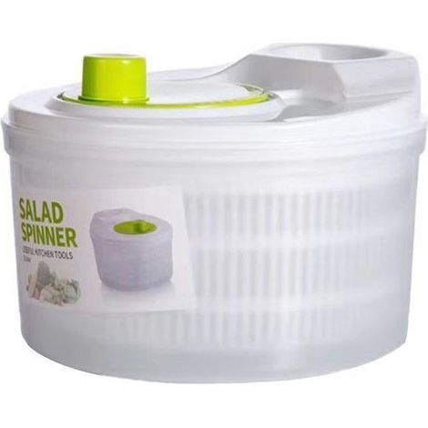 Grande essoreuse à salade 3L pour laver et sécher les légumes (laitue, épinards, brocolis). (1/5)