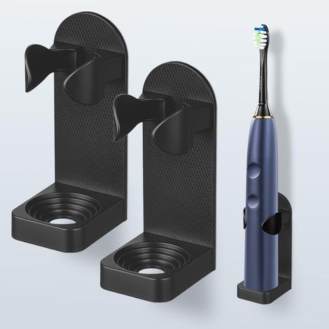 Support Mural Brosse a Dent Electrique,2PCS Porte Brosse à Dents Electrique Lot,Installation sans Perçage,Adhésif Puissant,Convient à la Plupart des Modèles (1/5)