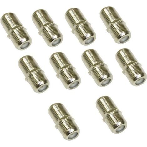 Connecteurs Raccord F - AERZETIX - 10 pièces - Femelle-Femelle - Coaxial