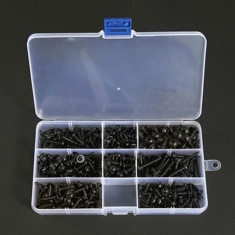 340 vis autotaraudeuses pour tôle, en acier inoxydable noir.-Online Store (1/5)