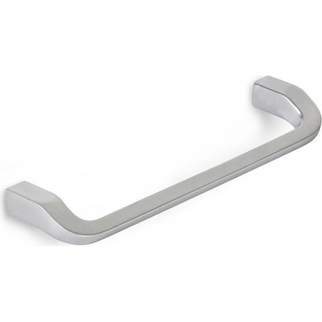 Asa de zamak con acabado cromo mate, dimensiones:104x10x29mm y entrepuntos:96mm -
