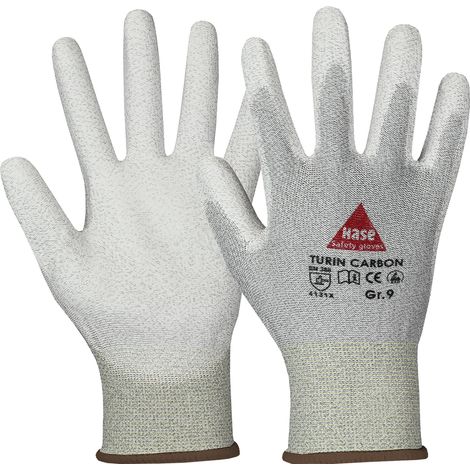 Hase Montagehandschuhe Turin Carbon Größe 7, Nylon 10 Stk