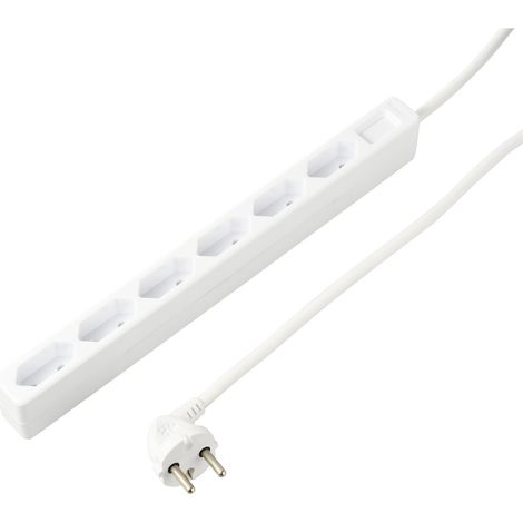 Sygonix SY-5775150 Steckdosenleiste 6fach Weiß Eurostecker 1 St.