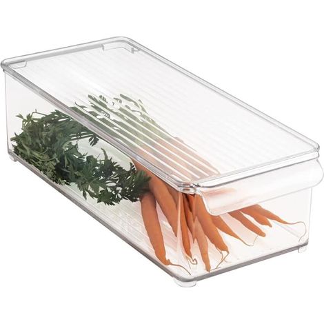 boîte de Rangement avec Couvercle – bac Alimentaire en Plastique pour Fruits, légumes, Fromage, etc. – Rangement de Cuisine pour réfrigérateur ou congélateur – Transparent