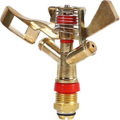Aspersor de agua de 1/2 pulgada, brazo giratorio de aleación, aspersor automático giratorio para jardín, hogar, jardín, granja, césped y riego. (1/5)
