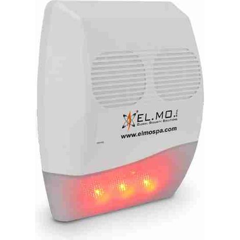 Sirena autoalimentata da esterno a 2 trombe con lampeggiatore LED arancione e LED stato impianto blu