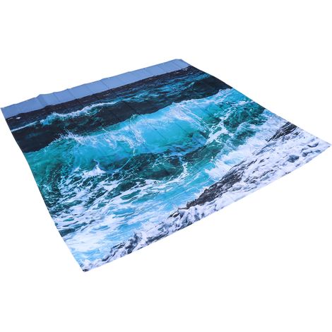 Rideau de Douche Imperméable 150x180 cm avec 12 Crochets, Ensemble Salle de Bain