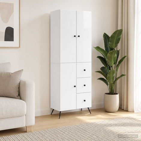 vidaXL Schrankset 2 pcs Hochglanz Weiß Holzwerkstoff (1/5)