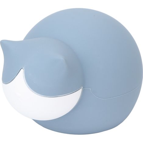 Bouteille d'eau chaude en silicone pour chat, modèle mignon, portable et miniature, rechargeable, pour étudiant, bleu (1/5)