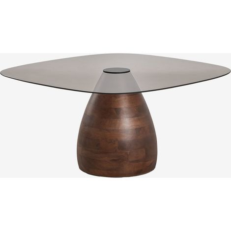 Mesa de centro cuadrada 80x80 cm en vidrio templado Mariana SKLUM       