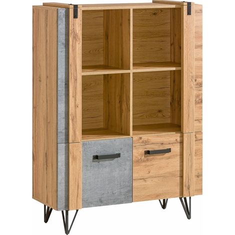 Étagère Domdele 103 , Avec des portes, Stratifié, Le nombre de portes: 2, Nombre de tiroirs: 0, 137x90x42cm