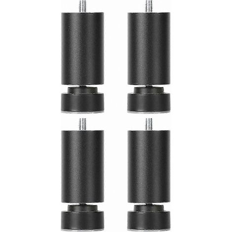 Pieds métalliques réglables à filetage M10, compatibles avec canapés, lits, tables et armoires pieds de meubles robustes (lot de 4) noirs 20 cm (1/5)