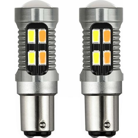 2 lampadine LED bicolore 1157 BAY15D P21/5W 5630 20SMD Luci di stop e retromarcia per auto con sistema Canbus (1/4)
