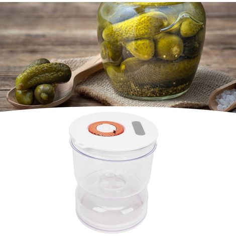 Bocal à kimchi de troisième génération pour séparation des aliments secs et humides, avec fourchette latérale, idéal pour la conservation et le traitement hermétique des aliments. (1/5)