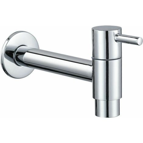 Rubinetto a parete in ottone per acqua fredda, lavabo, mocio, rubinetti per lavatrice, rubinetti da giardino, finitura cromata (1/5)