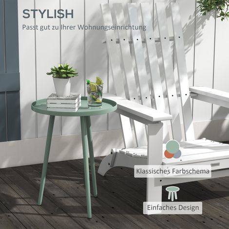 Table basse extérieure en acier vert pour jardin, balcon ou terrasse, 40 x 40 x 50 cm (1/4)