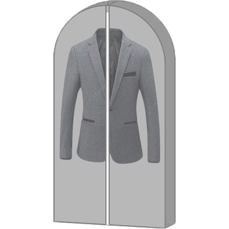 Housse de rangement étanche en PVC non tissé pour vêtements suspendus， modèle L/XL/XXL, blanc/gris/noir, 1× sac， 100×60×10 cm/130×60×10 cm/150×60×10 cm， zip côtés larges et fenêtre transparente (1/5)