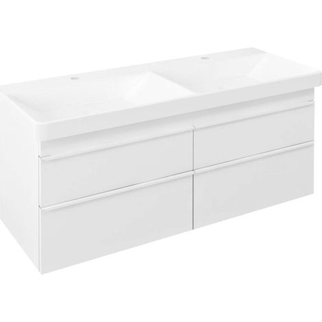 Sapho Sitia - Mobile lavabo 116x50x44 cm, 4 cassetti, bianco opaco SI120-3131 (1/5)