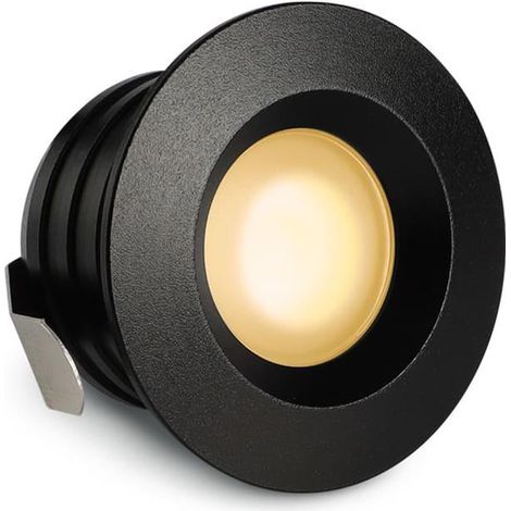Einbaustrahler Mini flach Torino 3W IP44 durchverbindbar - Lichtfarbe: 2700K - Farbe: schwarz matt (1/5)