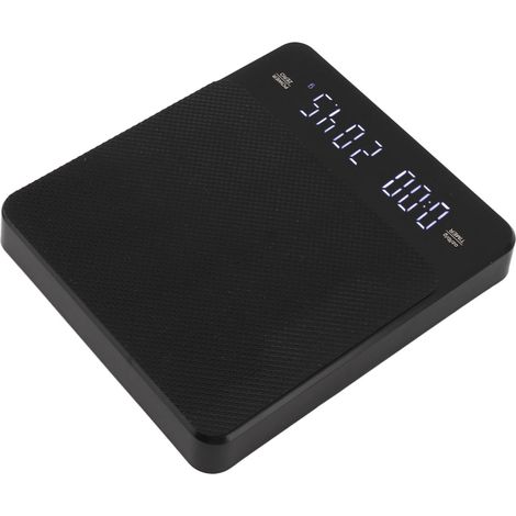 Kaffeewaage 0,1 g bis 3000 g, großes LED-Display, 3 Einheitenumrechnung, USB-Ladefunktion, Timer-Funktion, Küchenwaage für Cafés und Kaffeeküchen (1/5)