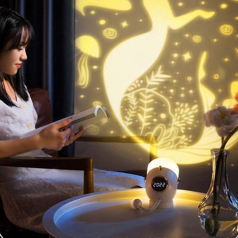 Projecteur d'étoiles dynamique, veilleuse, réveil, lampe de table d'ambiance. (1/4)