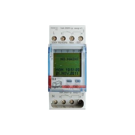 Interrupteur horaire digital modulaire programmable annuel - 2 sorties 16A 250V - alimentation 230V - LEGRAND
