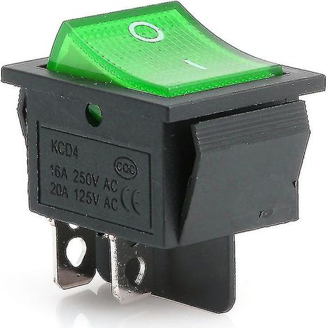 Interrupteur à bascule avec témoin lumineux KCD4-201N, 4 broches marche/arrêt, 2 positions, 250 V, DPST, 1/5/10 pièces (1/5)
