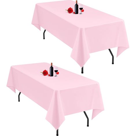 Lot de 2 nappes,153 x 260 cm,polyester,lavables en machine,rectangulaires,mariage banquet (1/5)