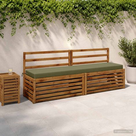 vidaXL Coussin de banc SOEST 100 % polyester Vert olive (1/5)