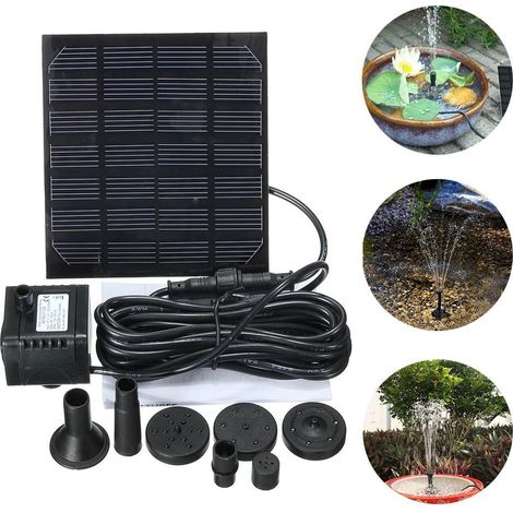 Bomba de agua solar de 7V y 1,5W para fuentes, plantas, riego automático, piscinas, jardines y estanques de peces.