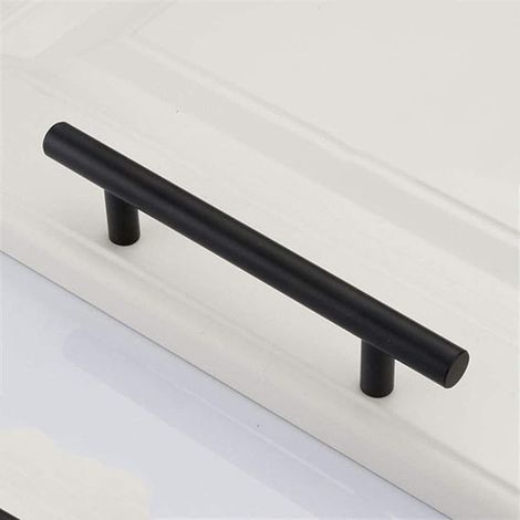 Lot de 2 poignées noires en alliage de zinc 160 mm pour meuble, tiroir, porte, placard, salle de bain, cuisine, commode (entraxe 160 mm, finition noire) (1/4)