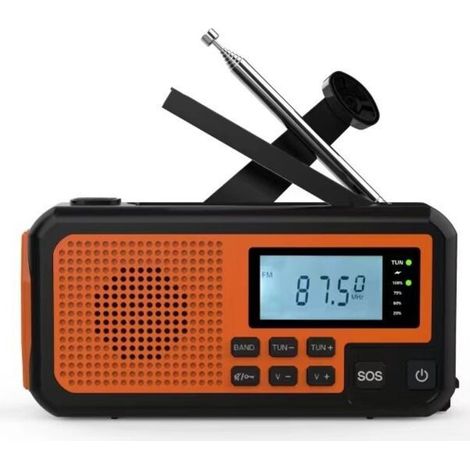 Multifunktionales, solarbetriebenes Notfall-Kurbelradio für den Außenbereich, Leselampe, Taschenlampe, Powerbank, Katastrophenschutz (1/4)