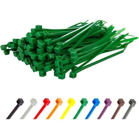 Kabelbinder 100 Stück Grün 2,5mm 8,1kg 100 mm x 2,5 mm Grün (1/5)