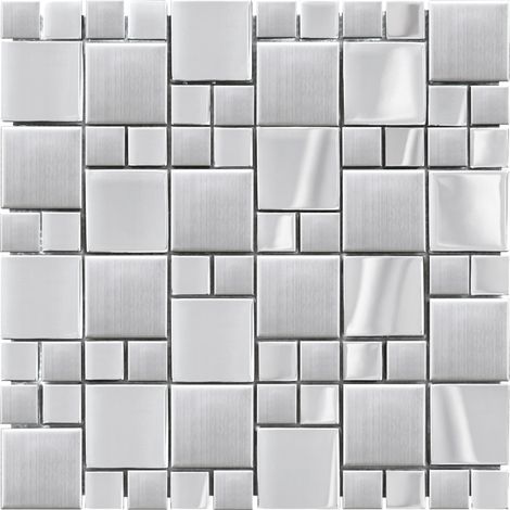 MOSAIQUE INOX METAL 1 PLAQUE 30 x 30 CM CASA LINEA