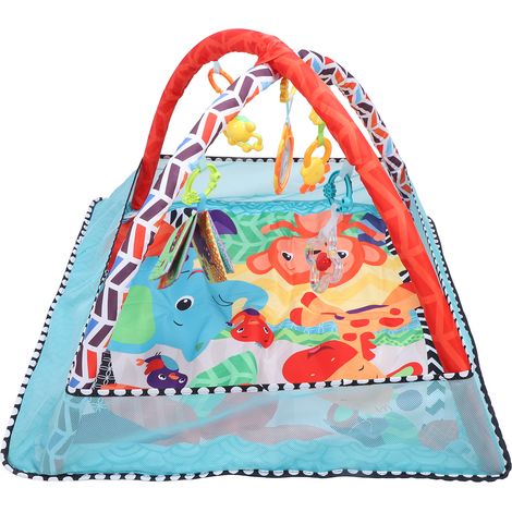 Tapis d'éveil pour bébé avec livre en tissu, hochets, miroir, développement sensoriel et moteur, tapis d'éveil pour les nouveau-nés (1/5)