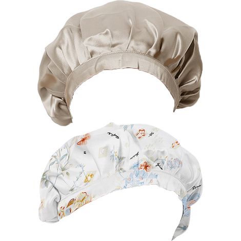 Bonnet En Soie - Bonnet De Nuit Pour Cheveux - Ajustable Avec Cordon - Pour Sommeil Et Protection Capillaire - 2 Pièces (1/5)