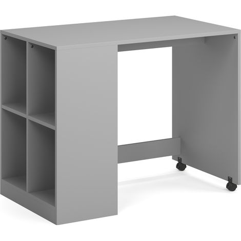 Kudl - Kids Under Desk with Built in Side Storage - MDF/Wood -  L52.5 x W90 x H71 cm - Grey